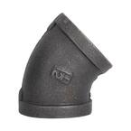 1-1/2 in. x 1-1/2 in. Black Malleable Iron 45° FPT x FPT Elbow