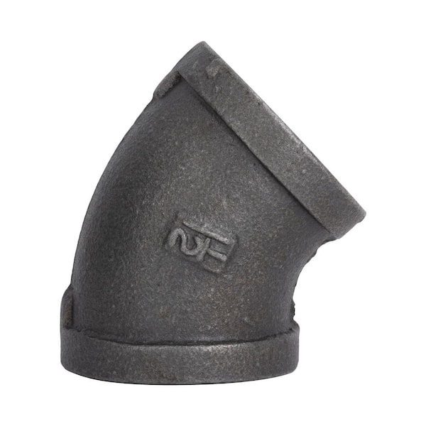 STZ 1-1/2 in. x 1-1/2 in. Black Malleable Iron 45° FPT x FPT Elbow