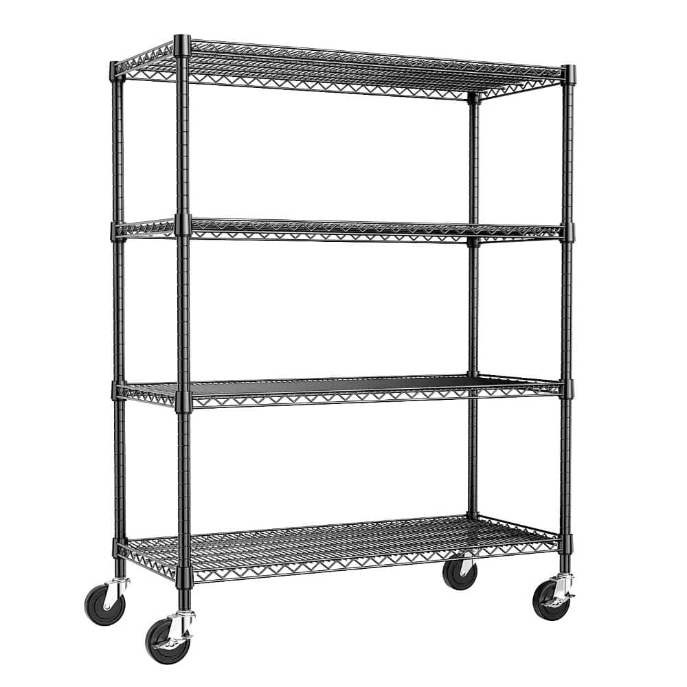 4-Shelf Steel Heavy Duty Adjustable Garage Storage Shelving Unit with Wheels in Black (53 in. W x 74 in. H x 24 in. D) price history on PriceWatchPro