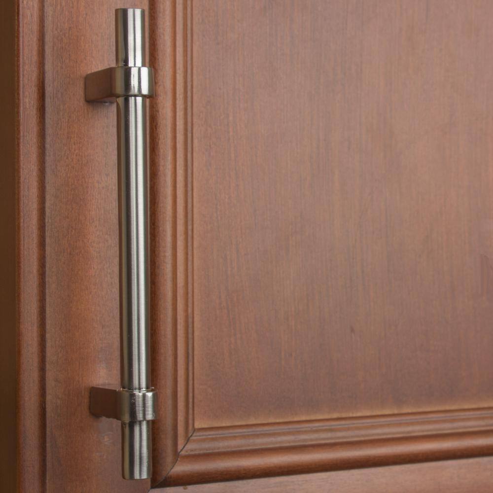 Satin Nickel Brushed T-Bar Cabinet Pull with Mounting Hardware