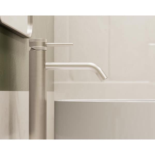 ANGELSEY Single Handle Vessel Sink Faucet with Pop-up Drain in Brushed Nickel