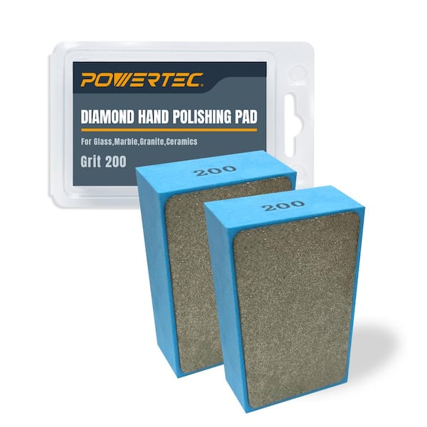 200-Grits Diamond Hand Polishing Pads Block Type (2-Pack)