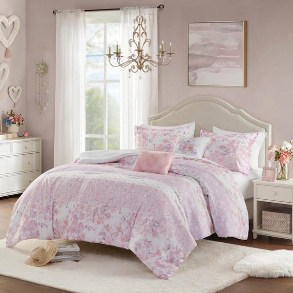Intelligent Design Elodie Pink Microfiber Full/Queen Comforter Set