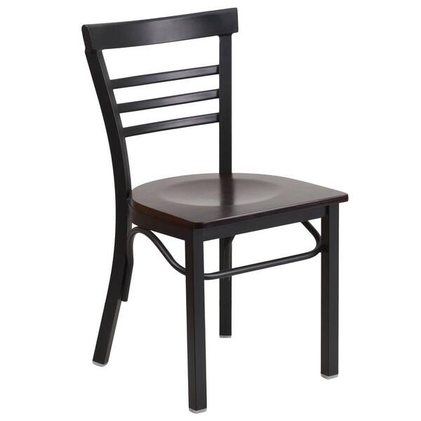 Flash furniture hercules series black store ladder back metal restaurant chair