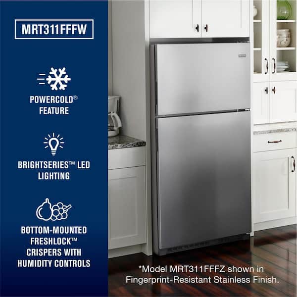 Maytag 33 in. 20.51 cu. ft. Wide Top Freezer Refrigerator in White