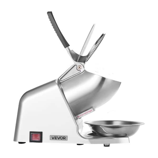 Ice Crusher Machine 143 lbs. /hr Electric Shaver 300W Dual Blade for Home Commercial Use 26 oz. Silver Snow Cone Machine