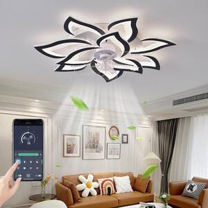 31.9 in. Indoor Black Ceiling Fan with LED Light Remote Control