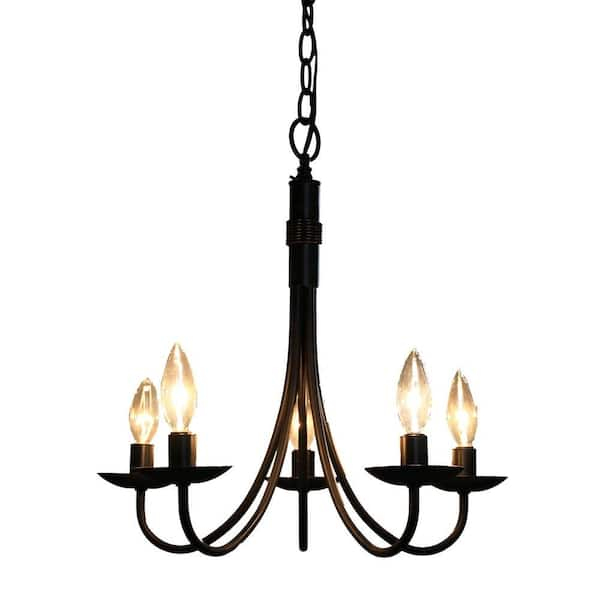 Filament Design Brno 5-Light Black Chandelier