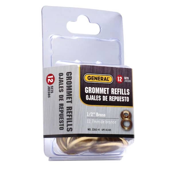 General Tools 1/2 in. Refill Solid Brass Grommet Kit and Refill (12-Pack)  1261-4 - The Home Depot