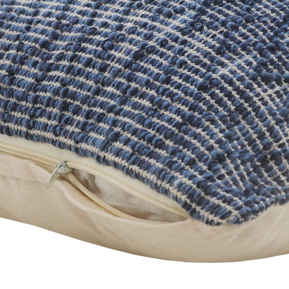 Modern Traditional 20" Square Blue Diamond Geometric Throw Pillow