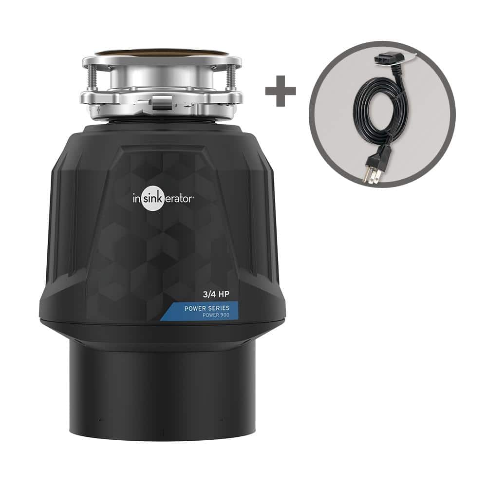 InSinkErator Power 900, 3/4 HP Garbage Disposal, Continuous Feed Food Waste  Disposer with EZ Connect Power Cord Kit POWER 900 w/CRD-EZ The Home Depot
