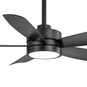 Valentine 42 in. Indoor Integrated LED Black Ceiling Fan with Light, Propeller Blades and Remote Control Included