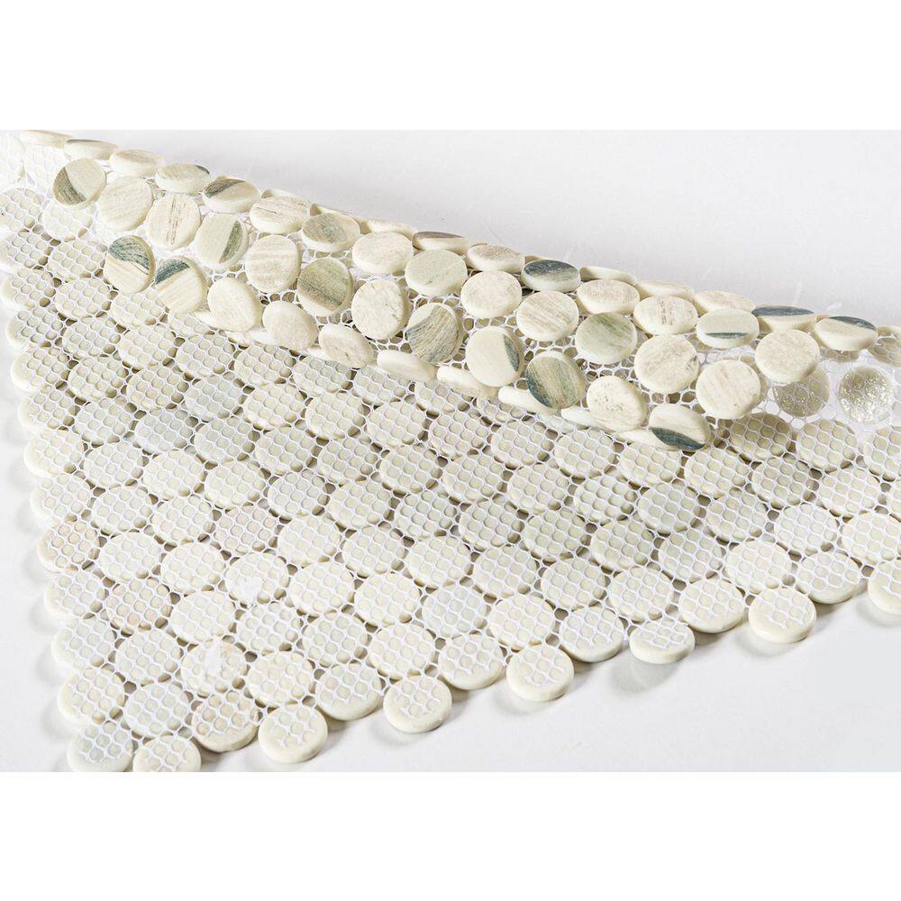 Pi Gray 4x8 Matte Glass Penny Mosaic Tile