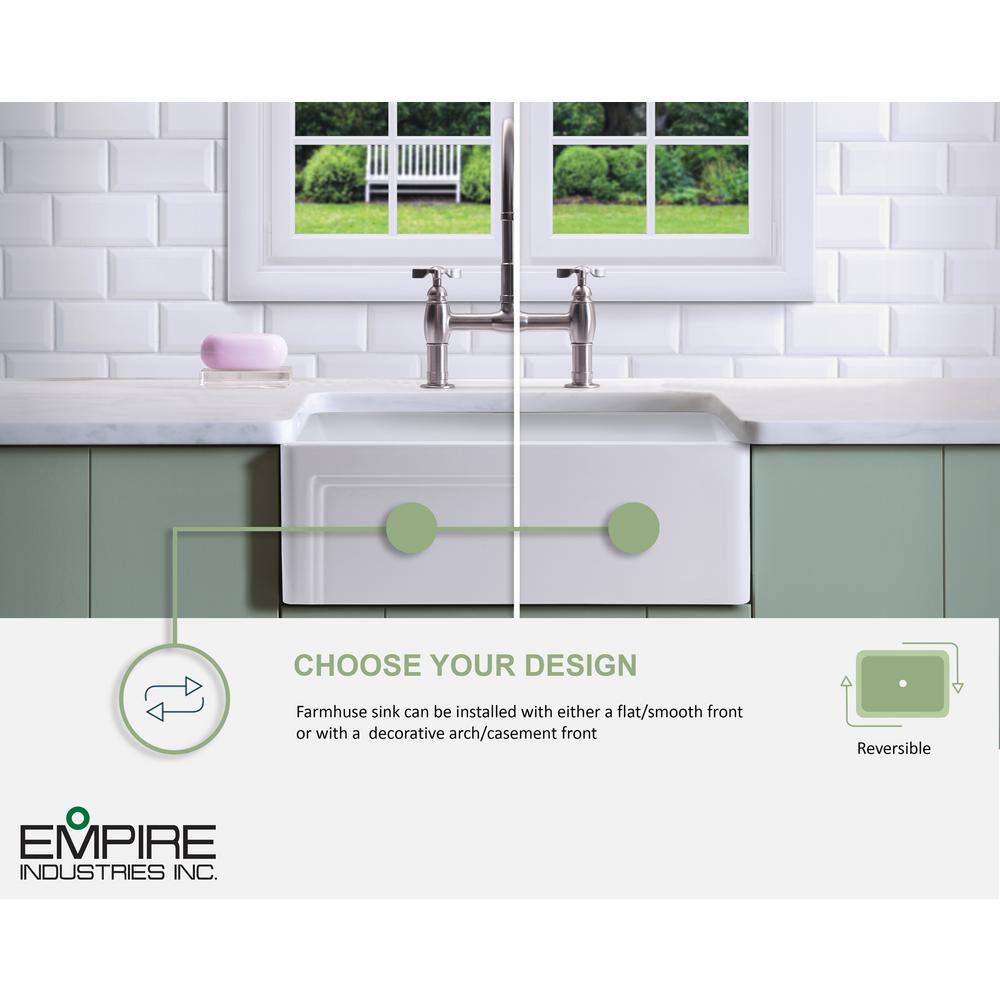 Olde London 33" White Fireclay Farmhouse Kitchen Sink