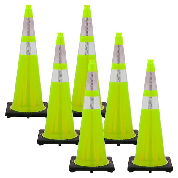 36 in. Safety Green Reflective Traffic Cones