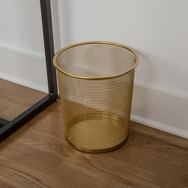 MARTHA STEWART 4.5 Gal. Gold Trash Can HH-OHD21-GLD-MS - The Home
