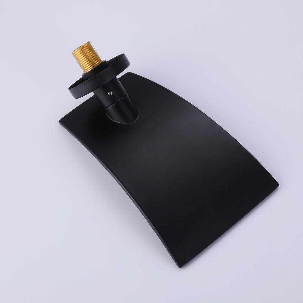 Matte Black Wall-Mounted Waterfall Bathroom Faucet