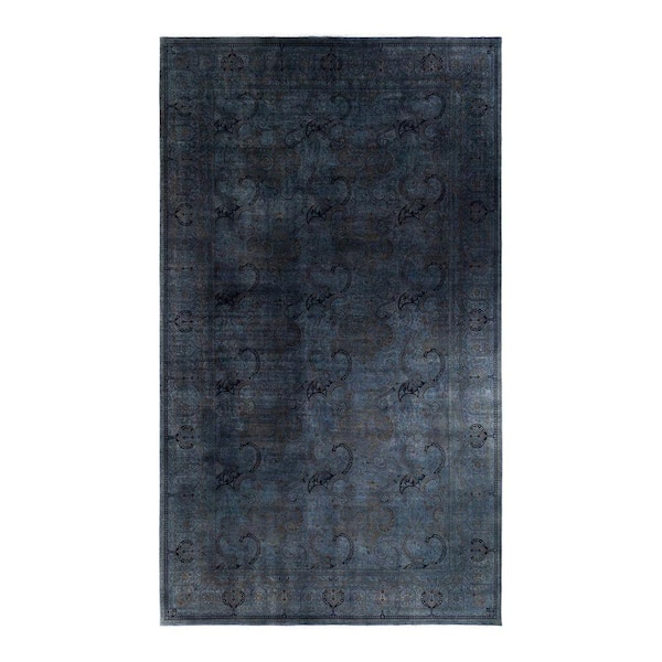 Overdyed Gray 10 ft. x 18 ft. Solid Wool Indoor Area Rug