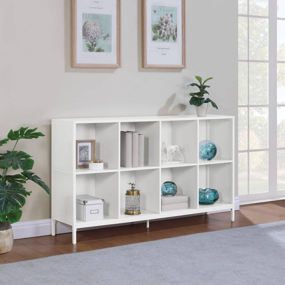 OSP Home Furnishings Ace 8-Cube Bookcase Storage in White AC8CB-WH