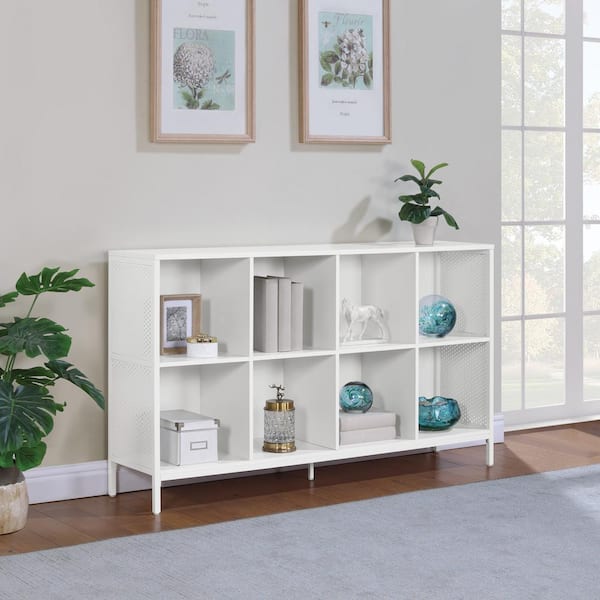 OSP Home Furnishings Ace 8-Cube Bookcase Storage in White