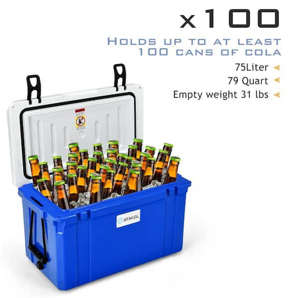 Costway 79 Quart Portable Cooler Ice Chest Leak-Proof 100