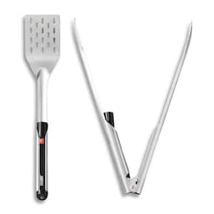 Spatula and Tongs with LED Flashlight Incorporated into Handle (2-Piece)