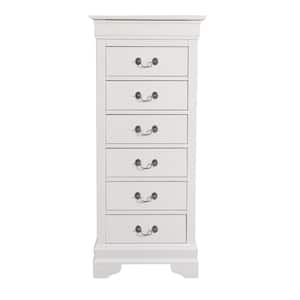 Louis Phillipe 7-Drawer White Chest of Drawers (51 in. H x 22 in. W x 16 in. D)