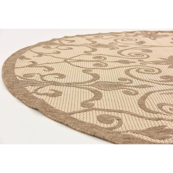 Outdoor Gate Beige 6' 0 x 6' 0 Round Rug