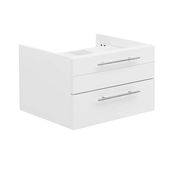 Fresca Lucera 23 in. Wall Mount Floating Single Bath Vanity Cabinet without Top in White - Vessel Sink Compatible