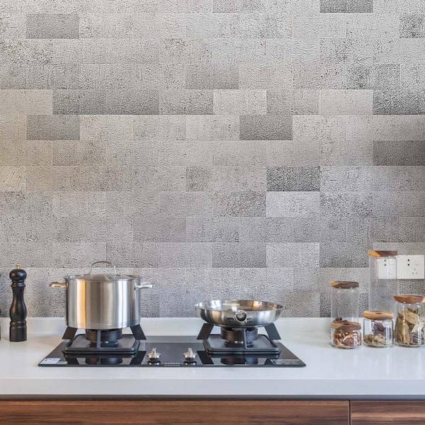 Stone Design Porcelain white 13 in. x 11 in. PVC Peel and Stick Tile for Kitchen Bathroom Fireplace (9.9 sq. ft./pack)
