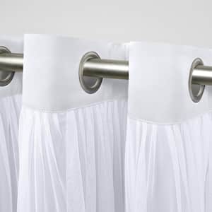 Catarina Winter White White Solid Lined Room Darkening Grommet Top Valance, 52 in. W x 18 in. L