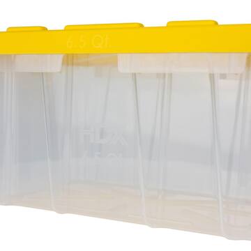 HDX 6.5-Qt Tough Storage Tote in Clear with Yellow Lid 999-6QT-C-HDX