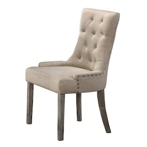 Crystal Mocha Linen Parsons Chairs (Set of 2)