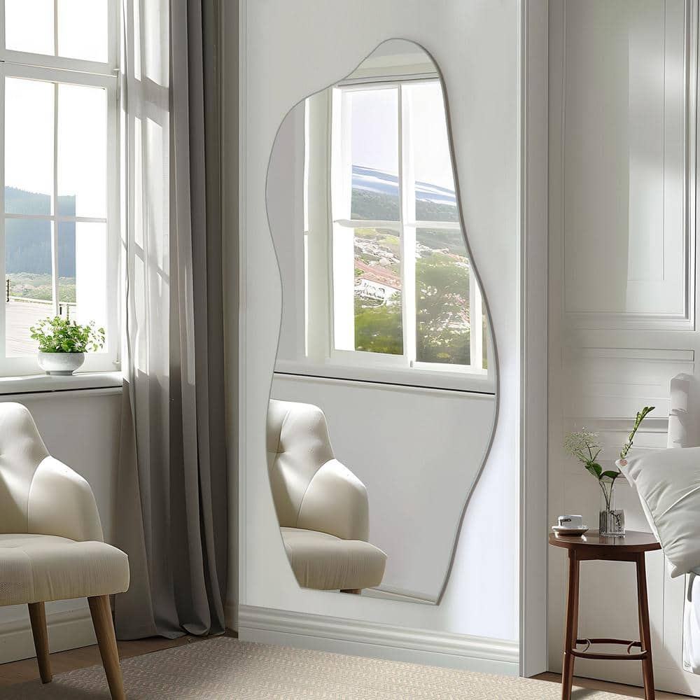 Irregular 71 in. W x 31 in. H Frameless Wall Mirror