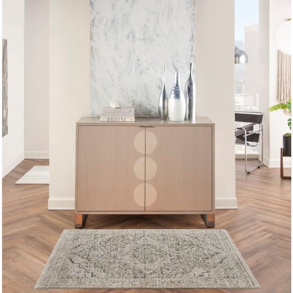 Lynx Ivory Taupe 3 ft. x 5 ft. All-over design Transitional Area Rug