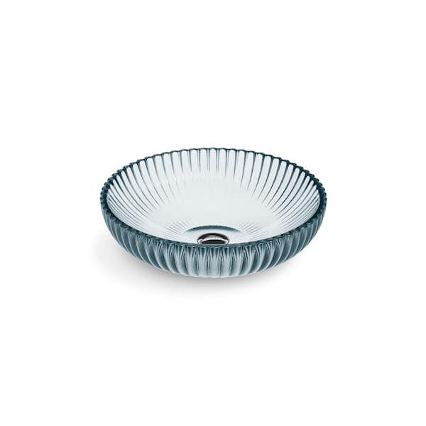 KOHLER Salute Clear Glass Vessel Round Sink in Translucent Dusk
