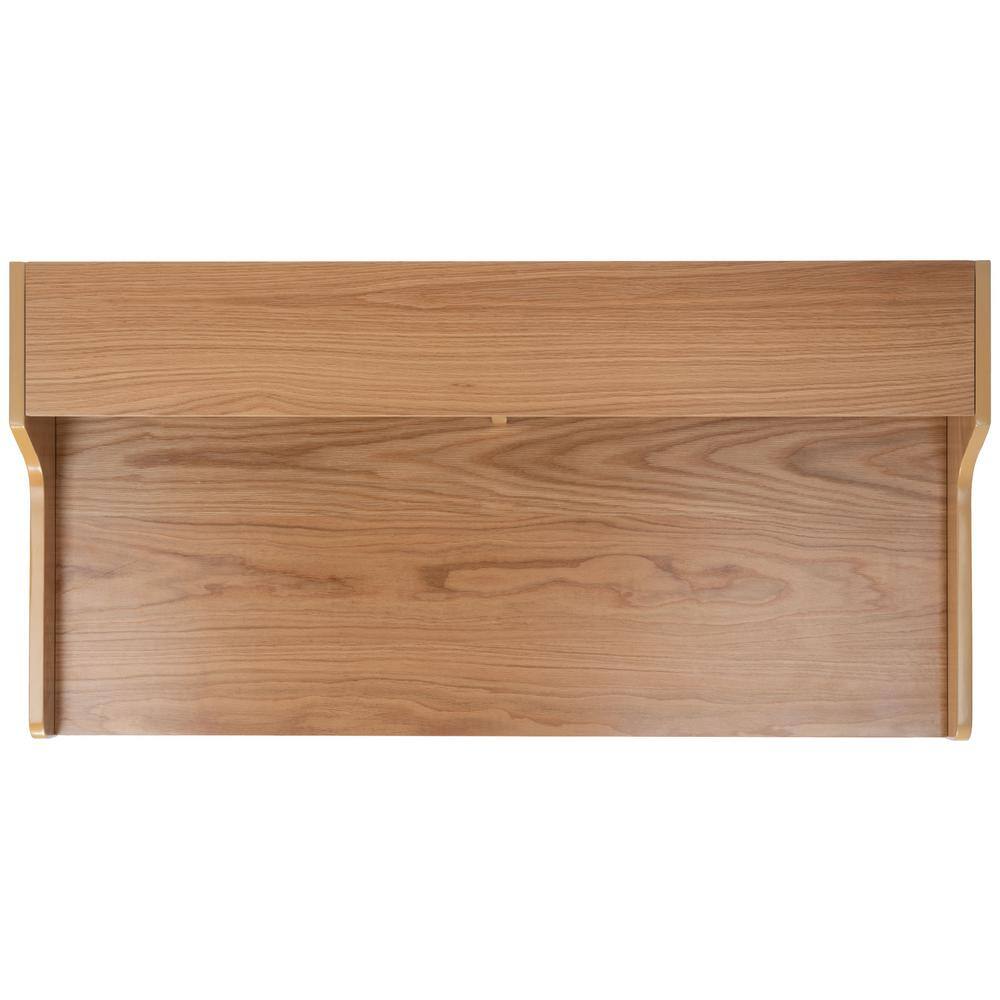 Natural Finish Mid-Century Writing Desk with Built-In Shelves