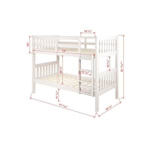 White Twin Over Twin Mission Bunk Bed with Trundle
