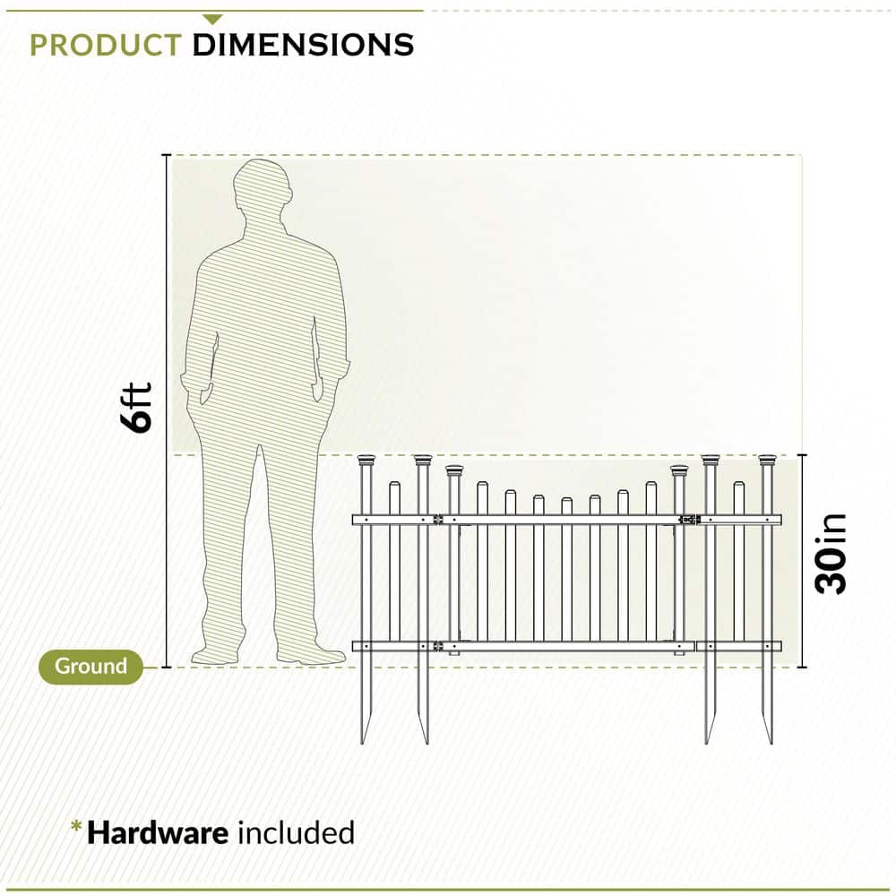Madison White Vinyl 2.5-ft x 5-ft Garden Gate with Wings