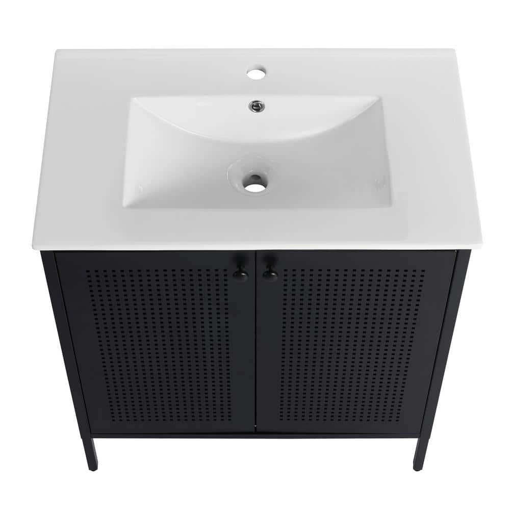 18.3 in. W x 30 in. D x 33.4 in. H Independent Bathtub Vanity with Ceramic 