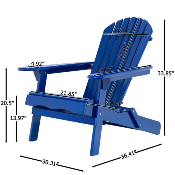 Dracelo Acacia Wood Foldable Adirondack Chair with Wood-Texture