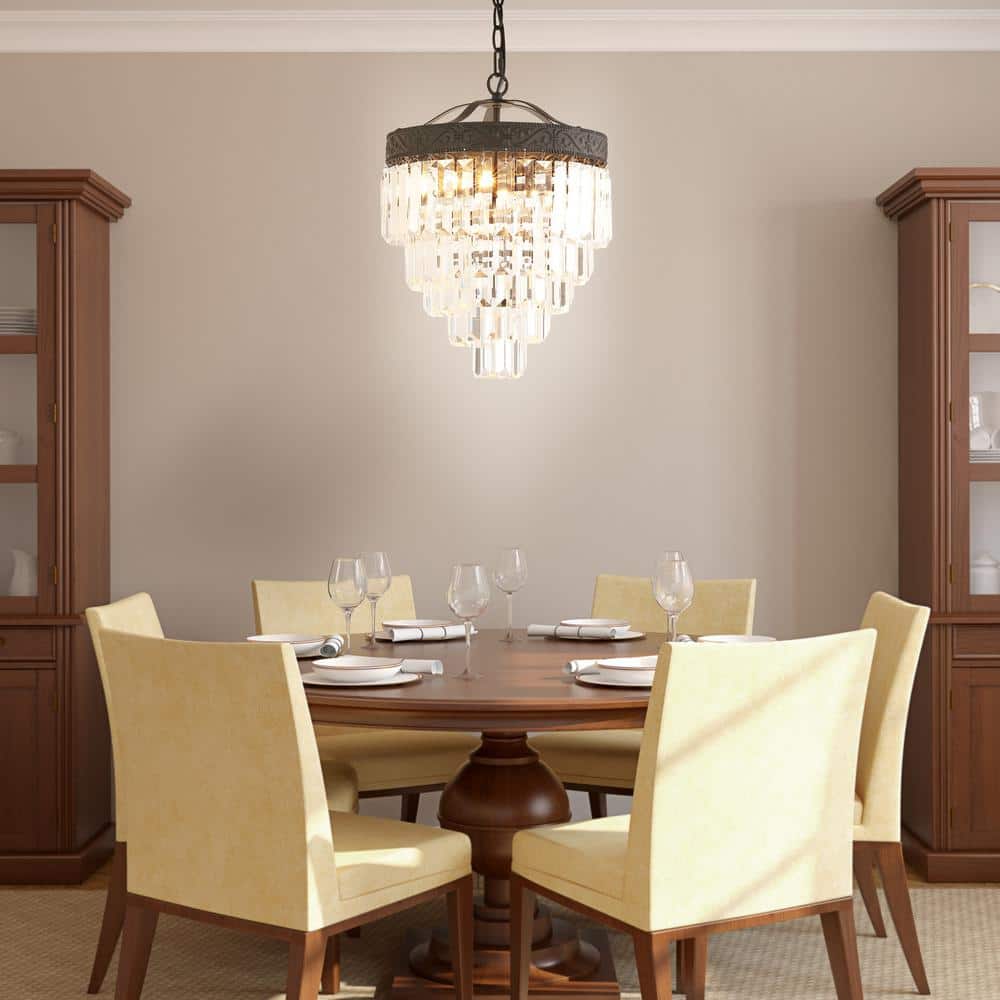 Wyatt Classic 12" Bronze Crystal LED Chandelier