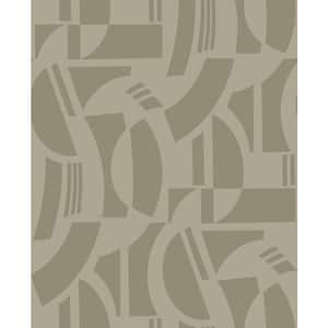 Carter Light Brown Flocked Geometric Flock Non-Pasted Non-Woven Paper Wallpaper