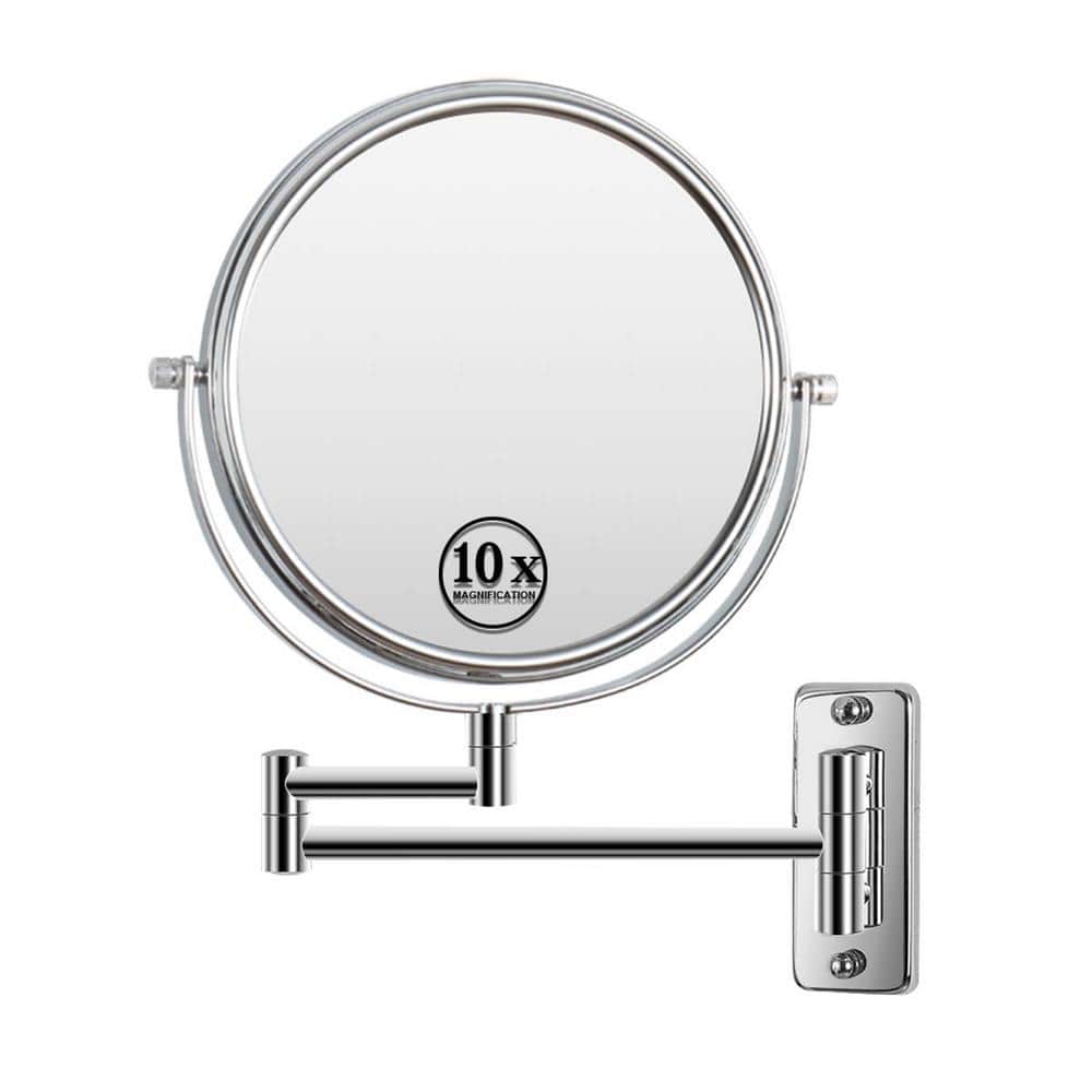 8 in. W x 8 in. H Magnifying Wall Mounted Bathroom Makeup Mirror with Exten