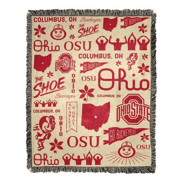 THE NORTHWEST GROUP NCAA Mapping Ohio State Jacquard Multi-Color Throw Blanket