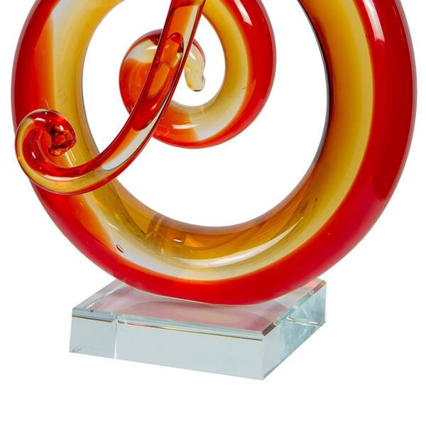 Dale Tiffany Red Clef Musical Note Hand Blown Art Glass Figurine