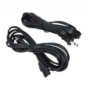 10 ft. 18AWG 2-Prong Polarized Notebook Power Cord NEMA 1-15P To C7 (2-Pack)
