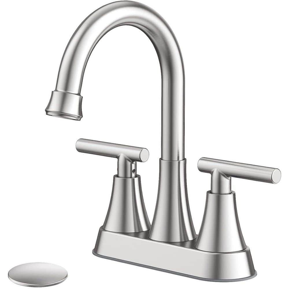 BRANCHIC 4点セット MTTCLE 4 in. Centerset Double Handle High Arc Bathroom Faucet with