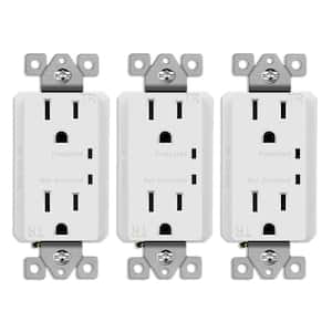 15-Amp 125-Volt Indoor Residential Decor Duplex Outlet with 900 Joules Protection, White (3-Pack)