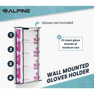 Black Quadruple Box Wire Wall Mount Glove Dispenser (4-Pack)